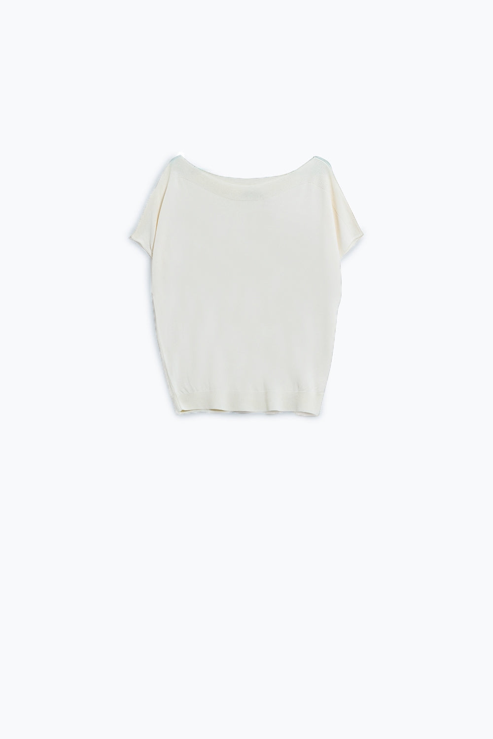 Pull décontracté à épaulettes de couleur crème