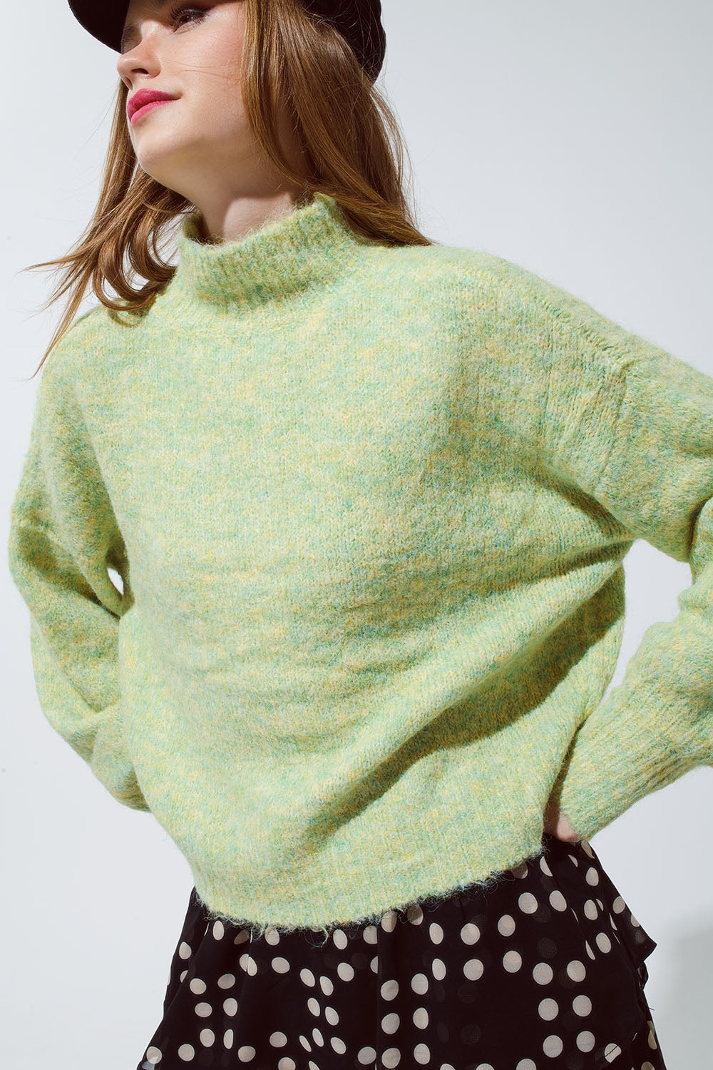Pull en maille douce vert clair