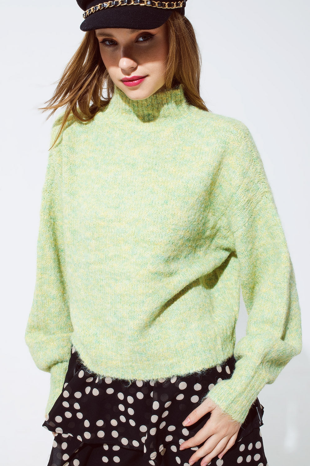 Pull en maille douce vert clair