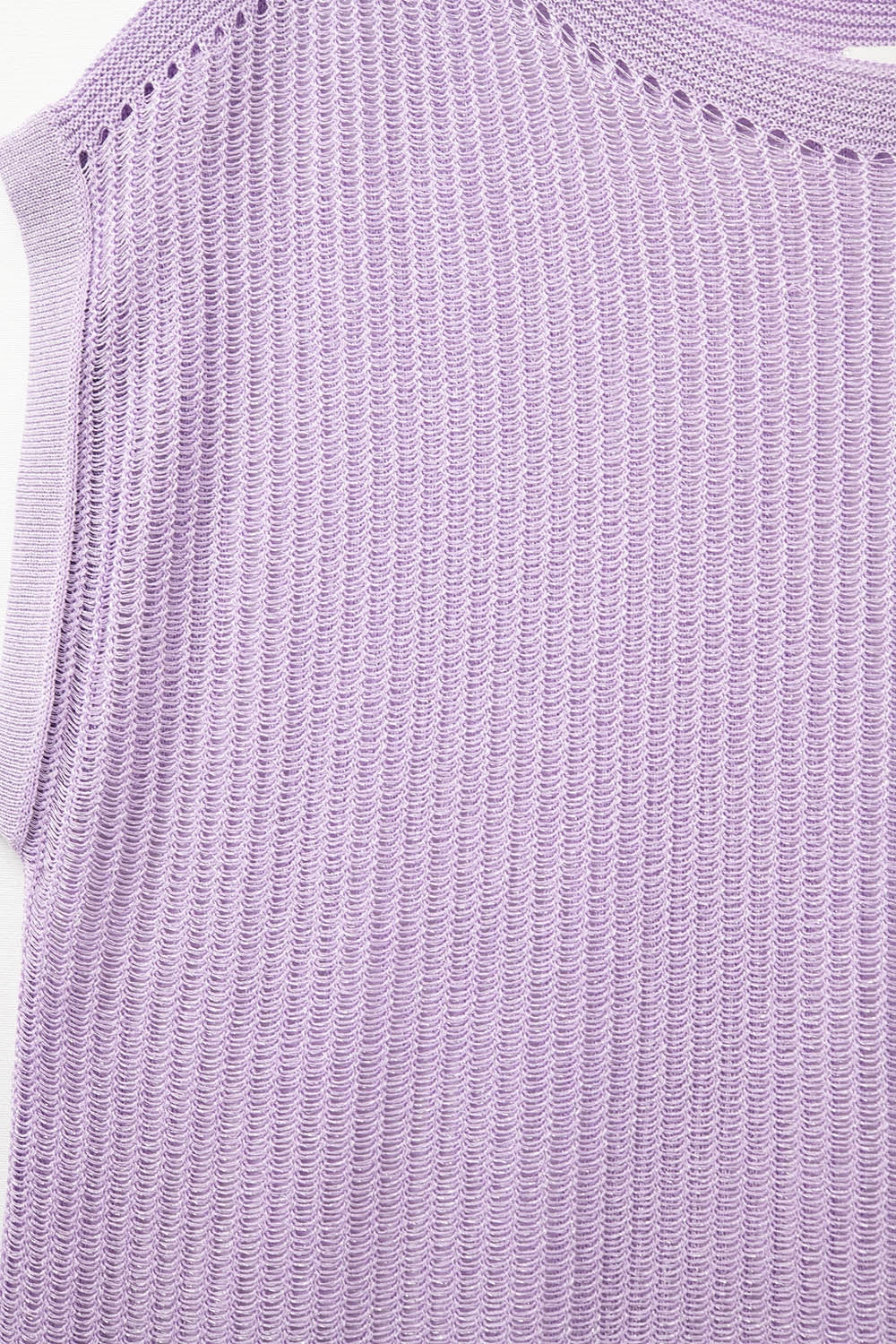 Pull en maille lilas à col bateau avec manches tombantes