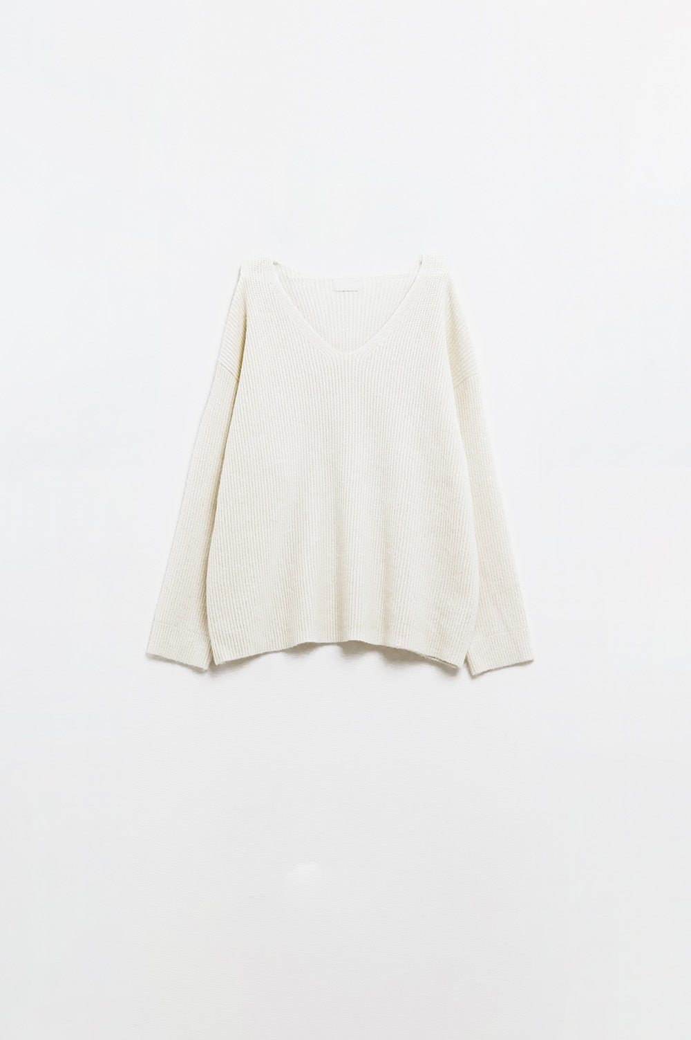 Pull en maille surdimensionné blanc