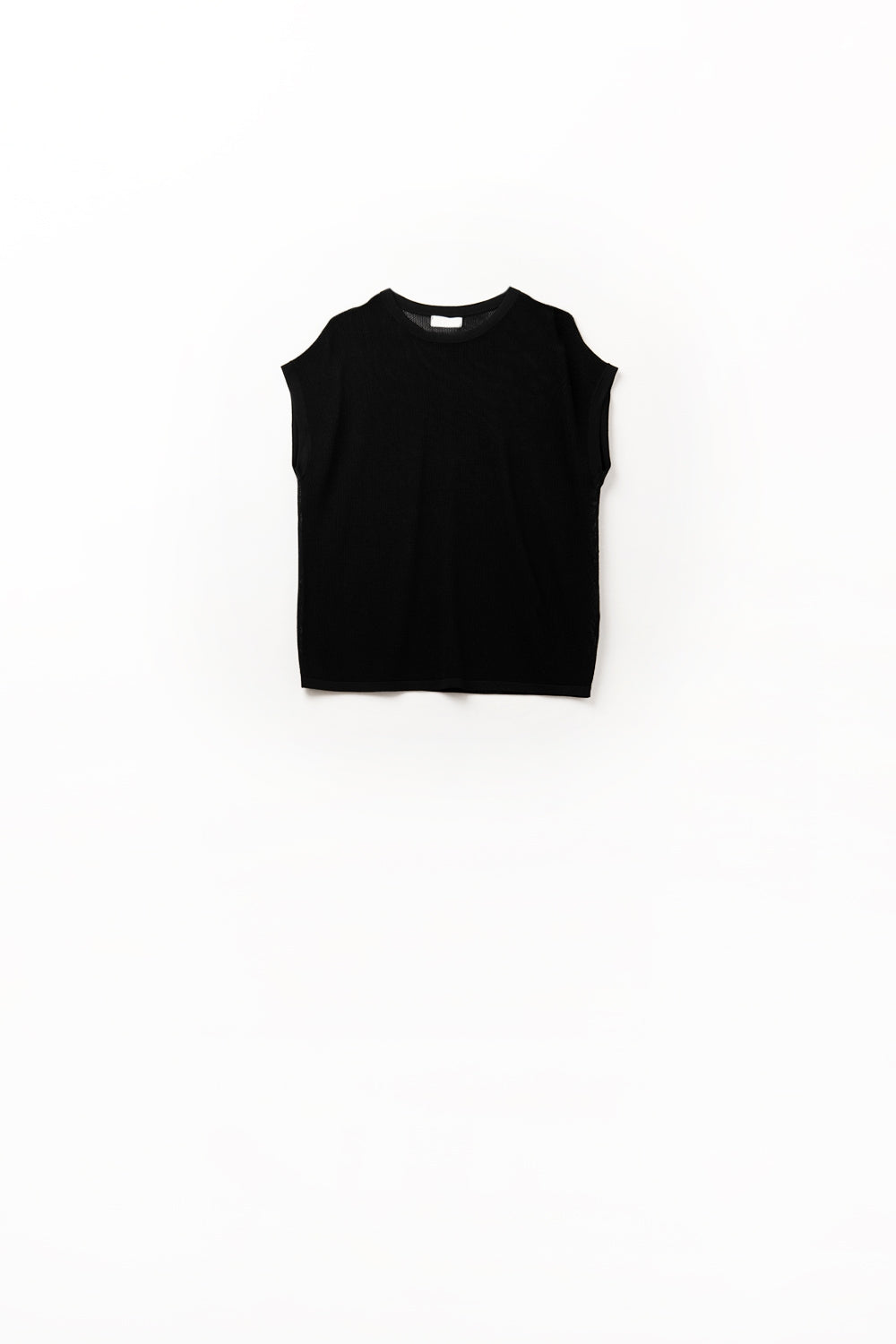 Q2 pull en tricot à grille de couleur noire