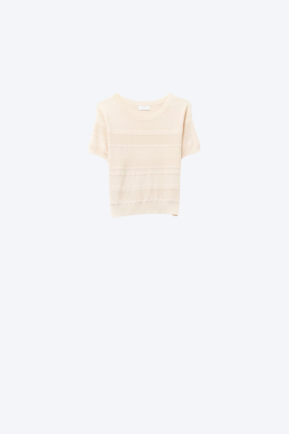 Pull en tricot à rayures texturées beige