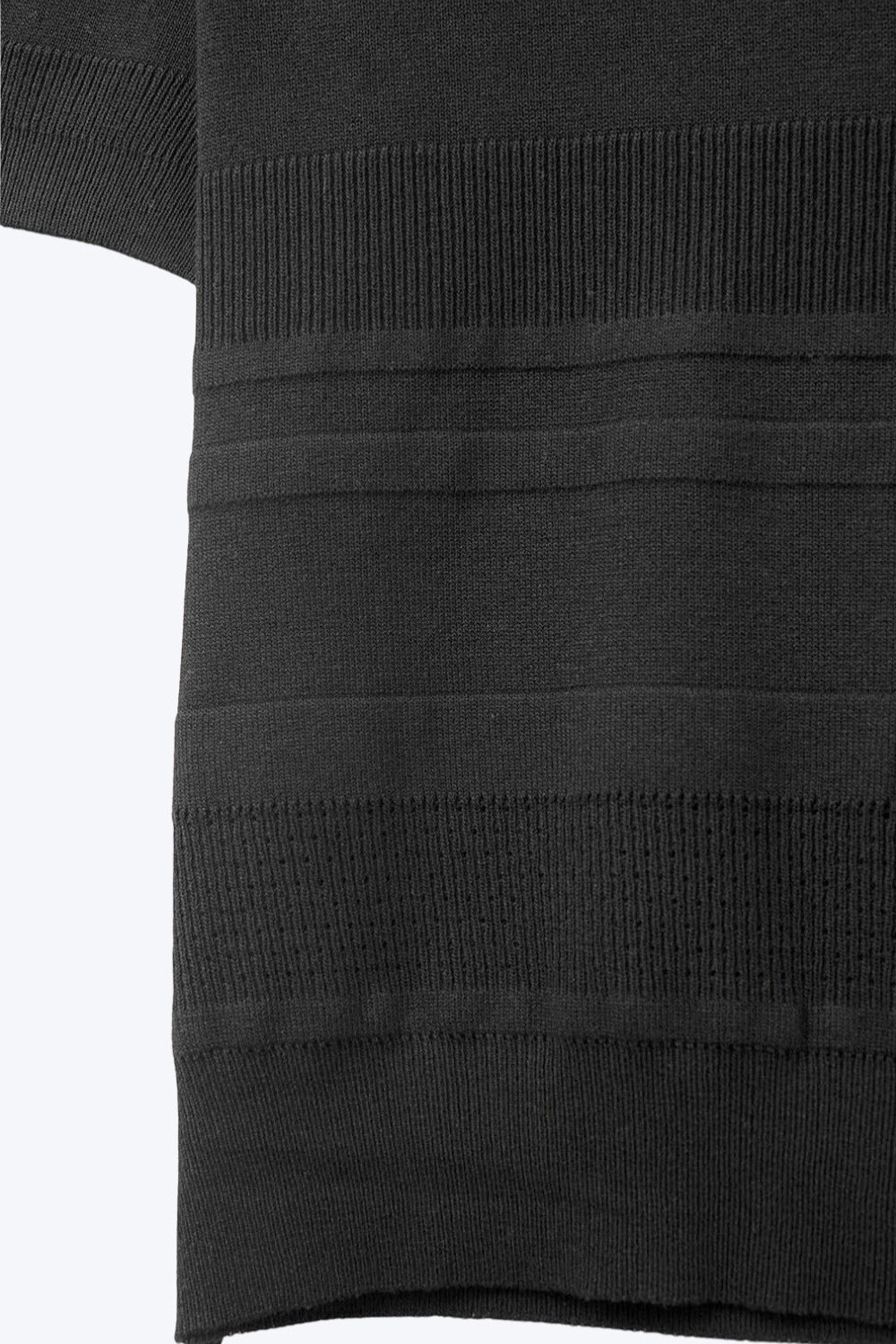 Pull en tricot à rayures texturées noir