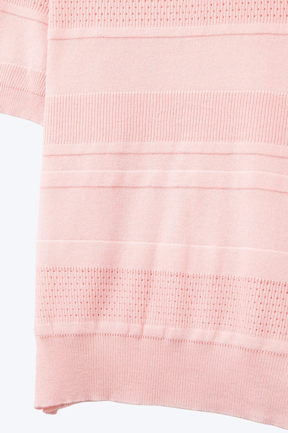 Pull en tricot à rayures texturées rose