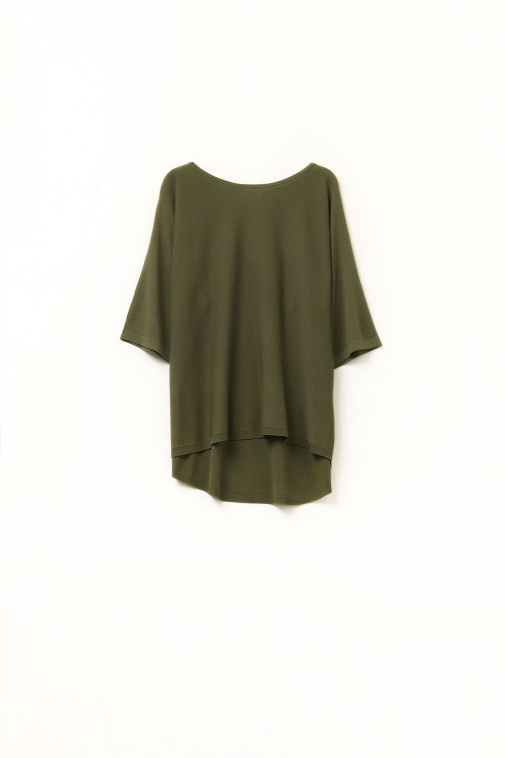 Q2 pull kaki oversize à manches jusqu'aux coudes
