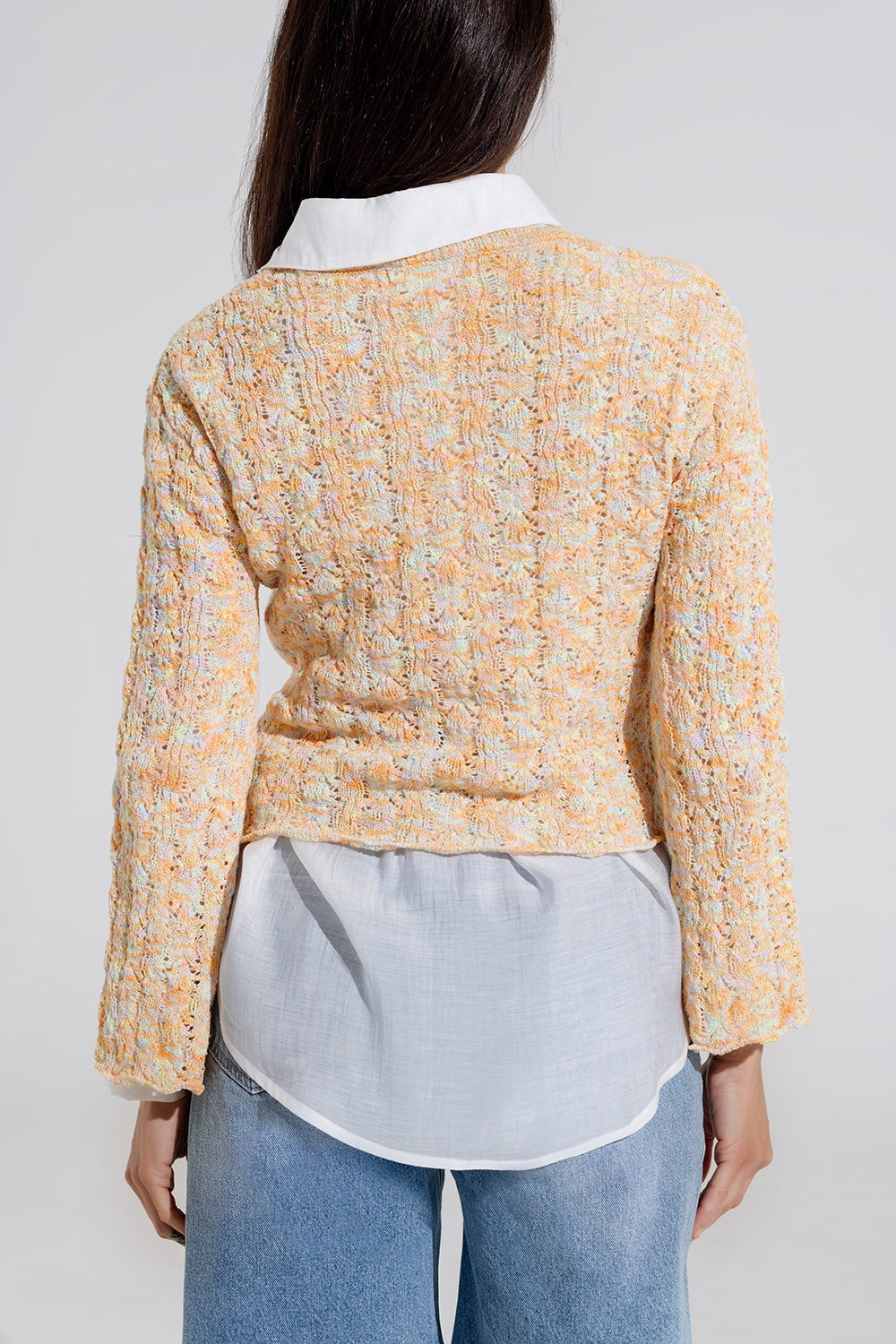 Pull multicouleure à manches évasées