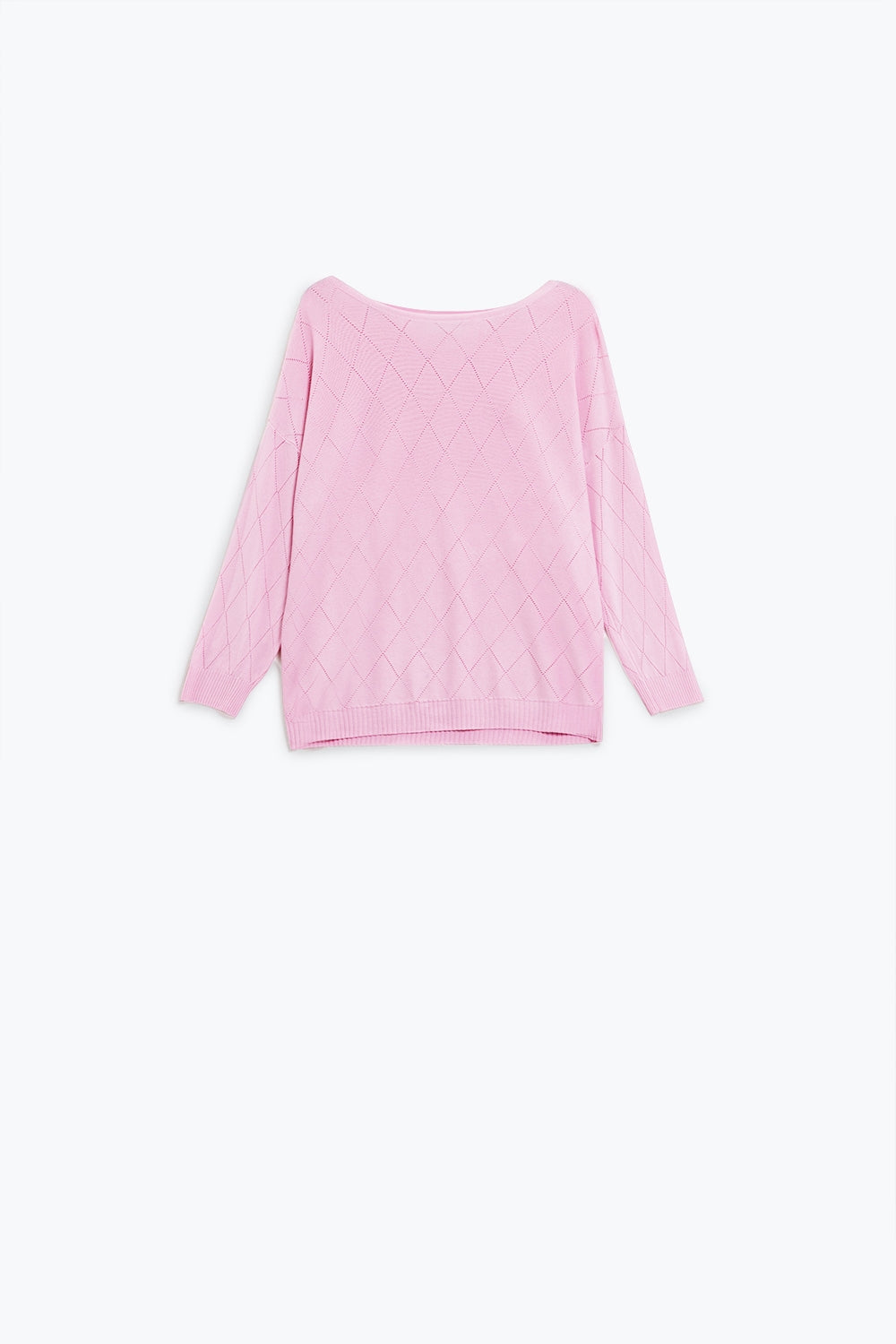Pull rose pâle à col bateau