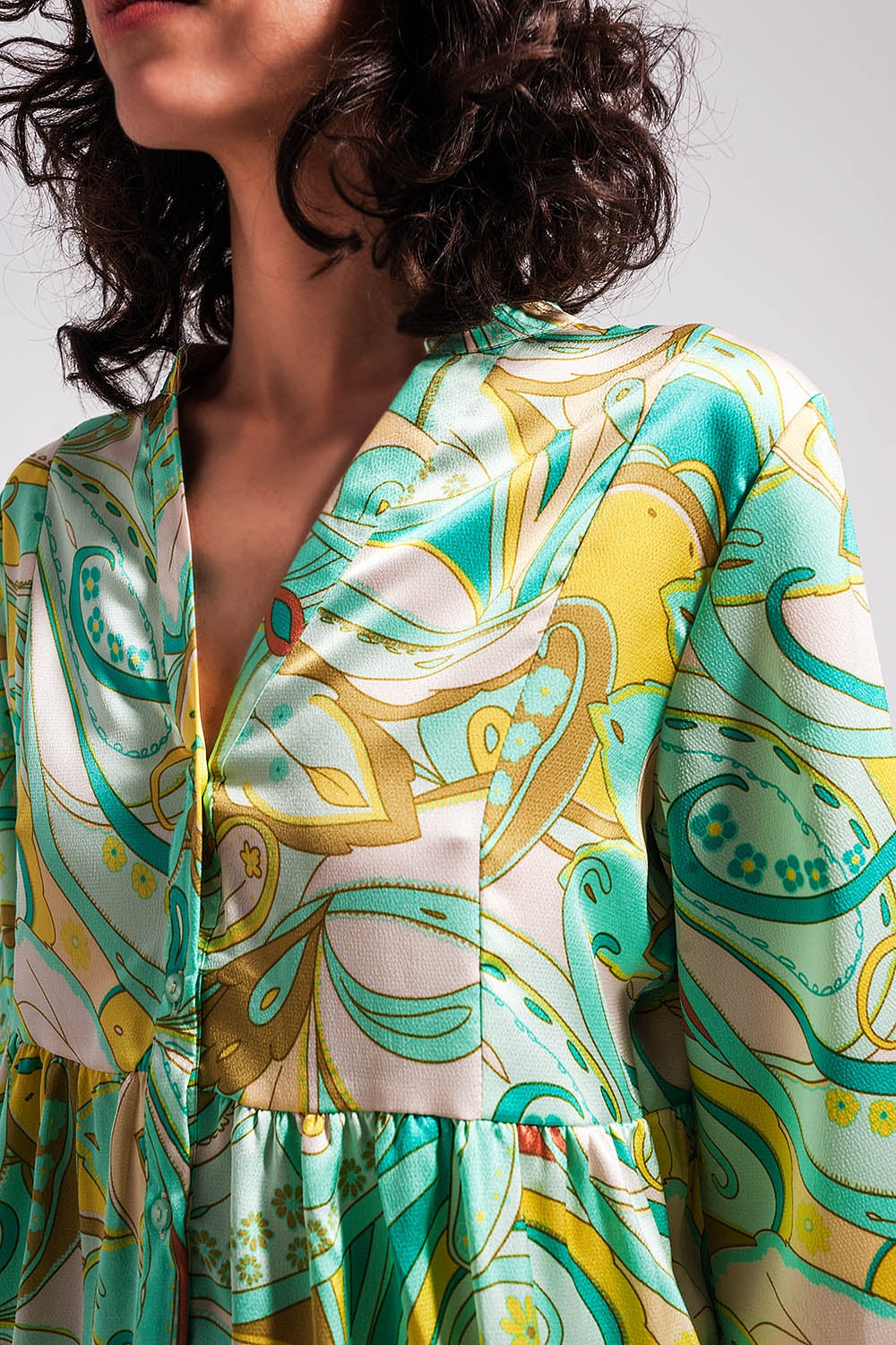 Robe à manches trois quarts Vert