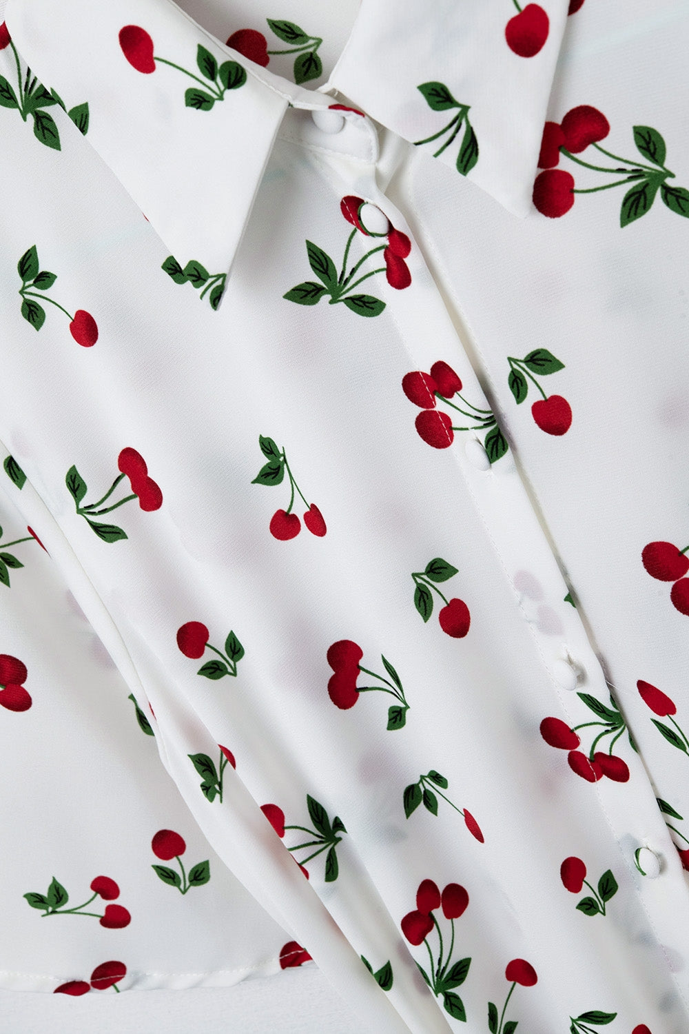 Robe chemise courte imprimée cerise
