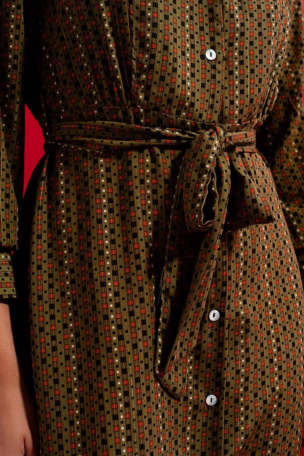 Robe chemise longueur mollet à carreaux