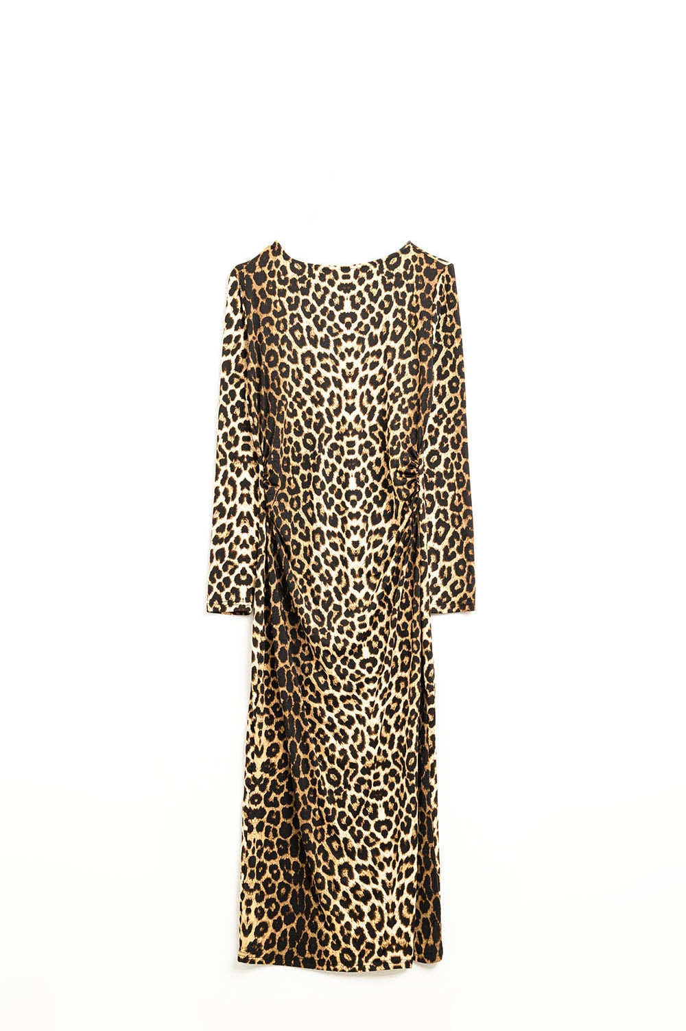 Robe en Spandex imprimé léopard avec plis à la taille