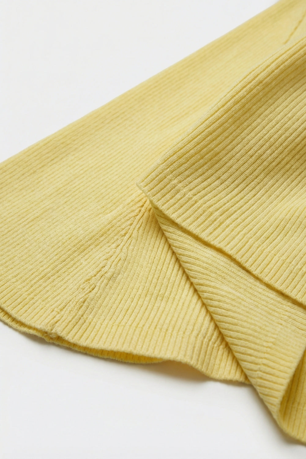 Robe évasée sans manches en tricot côtelé jaune