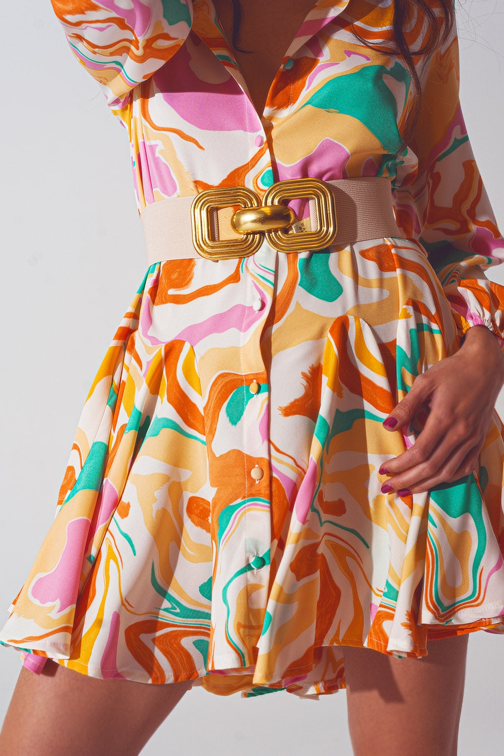 Robe imprimée psychédélique en multicolore
