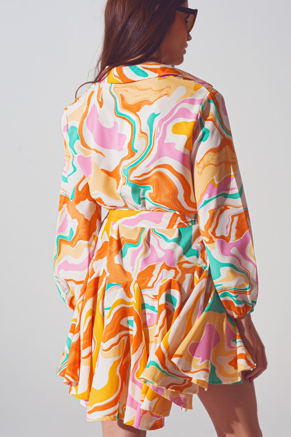 Robe imprimée psychédélique en multicolore