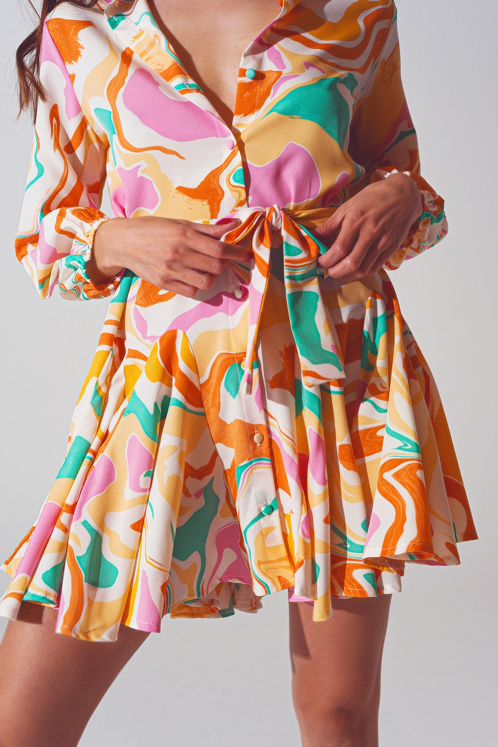 Robe imprimée psychédélique en multicolore