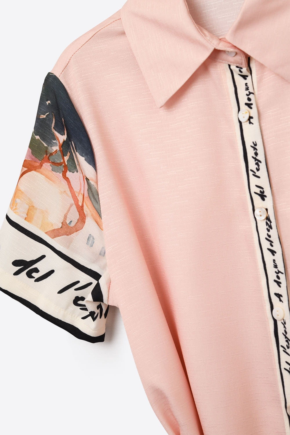 robe longue d'été rose imprimée aquarelle