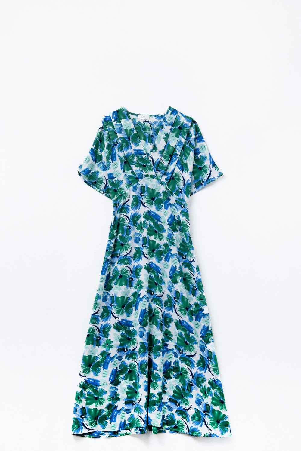 Robe maxi à imprimé floral en satin avec manches tombantes