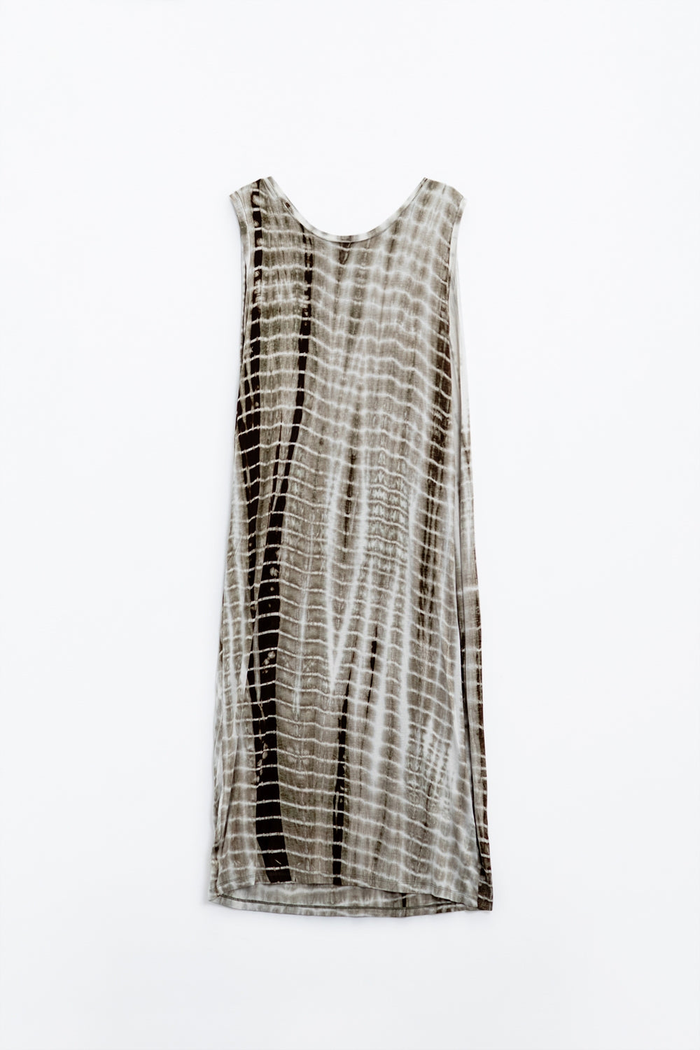 Robe maxi décontractée Tie dye en nuances de khaki