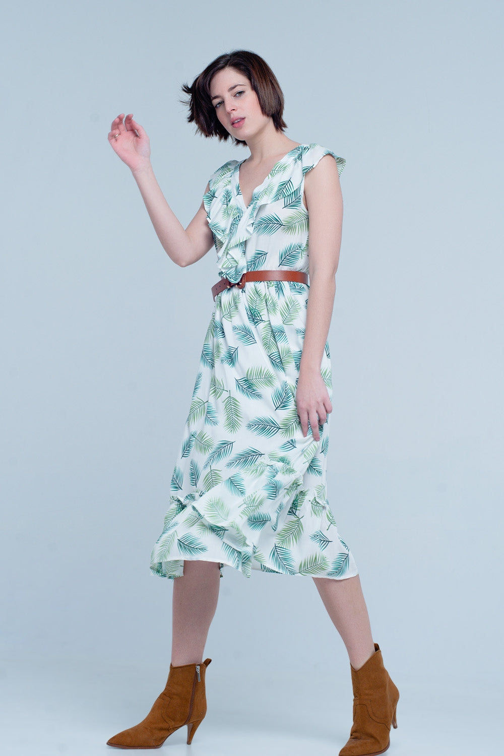 Robe Midi imprimé vert