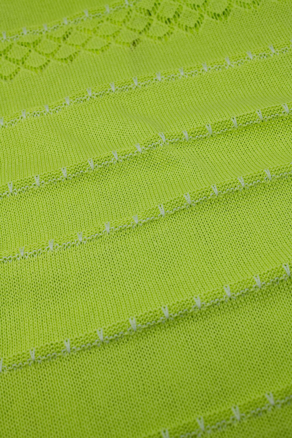Robe midi sans manches vert citron avec col en V et design en crochet