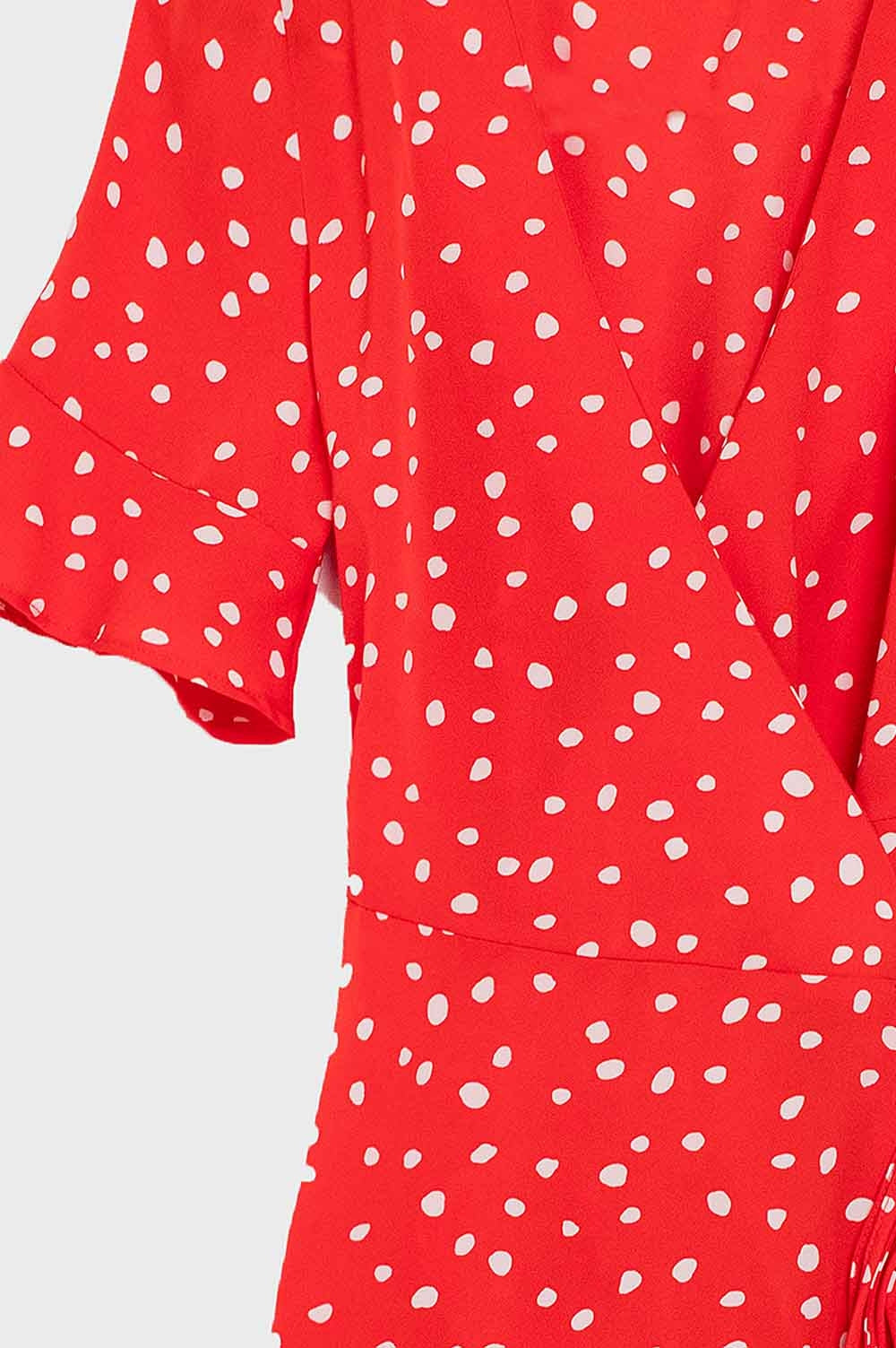 Robe mini à pois rouge
