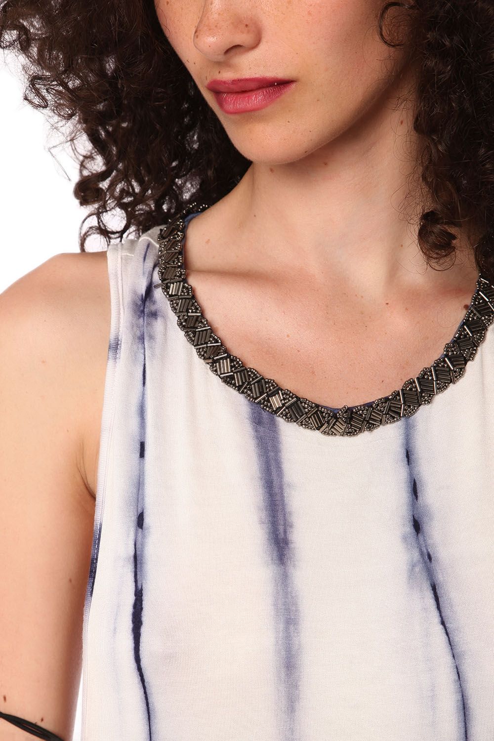 Robe nuisette effet tie-dye bleu