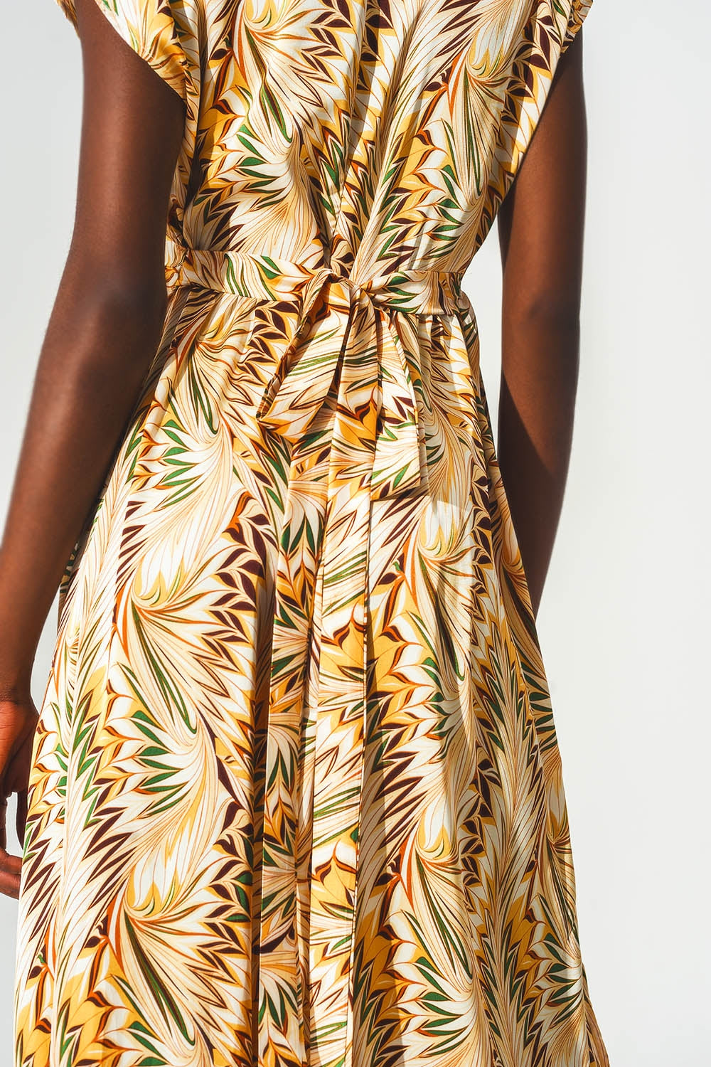 Robe portefeuille longue à imprimé rétro