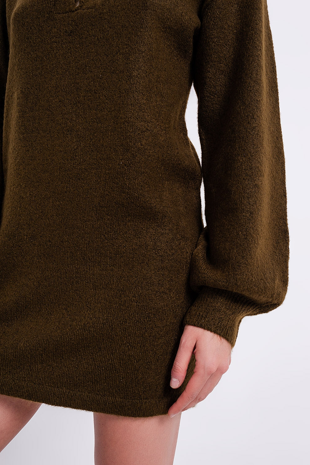 Robe pull courte Vert foncé