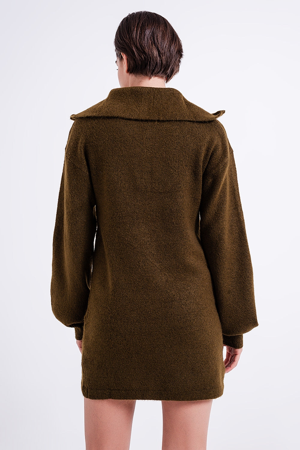 Robe pull courte Vert foncé