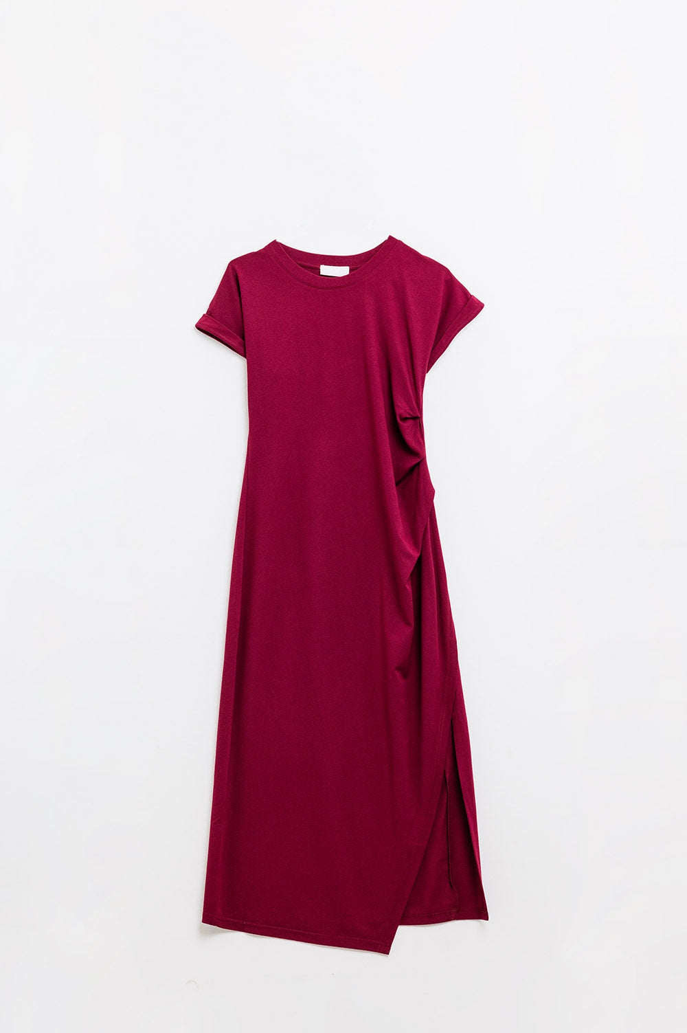 Robe sans manches en tencel stretch bordeaux