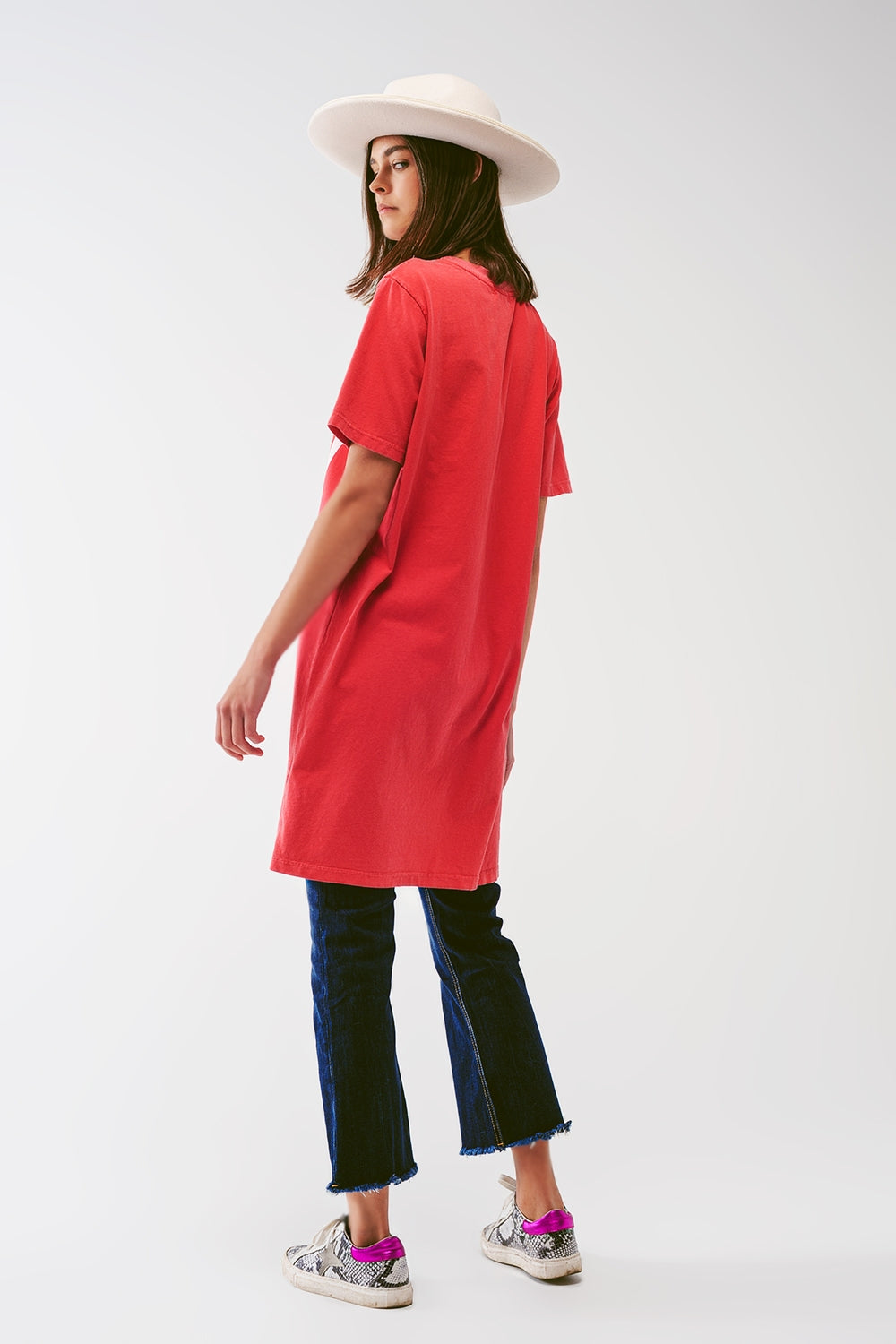 Robe T-shirt avec le texte Make It Happen en rouge