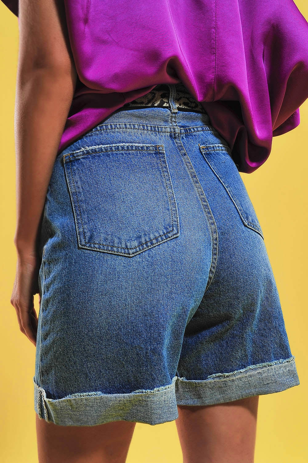 Short boutonné à l'avant Bleu