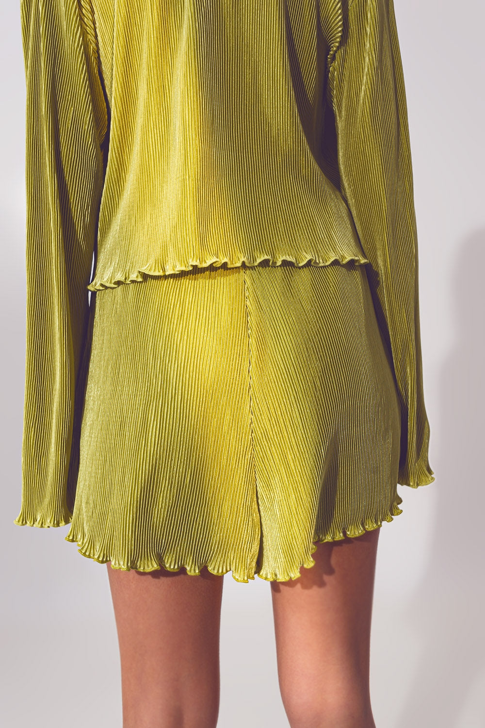 Short plissé en vert