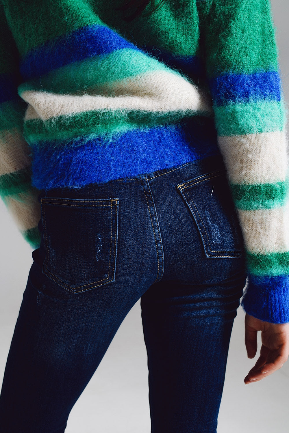 Super skinny jeans avec boutons de fermeture visibles à l'avant en bleu délavé moyen