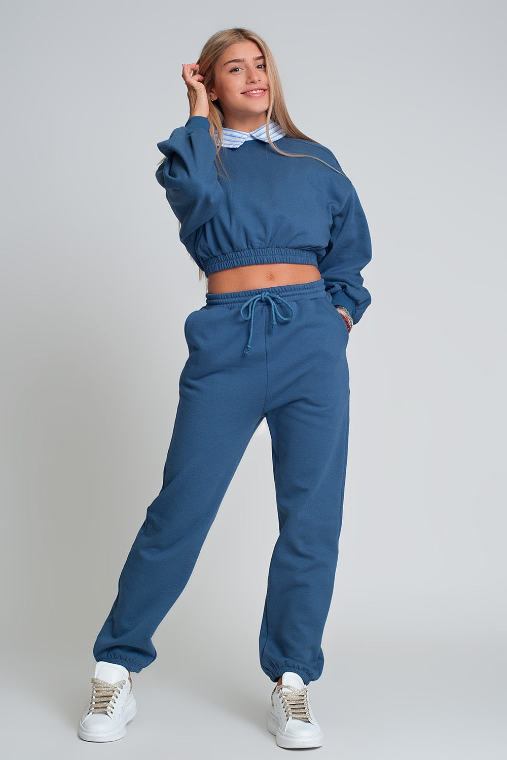 Sweat surdimensionné en forme de bleu