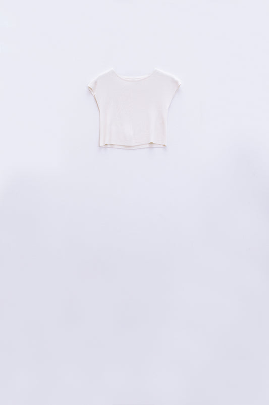 Q2 T-shirt à manches courtes en maille croisée blanc