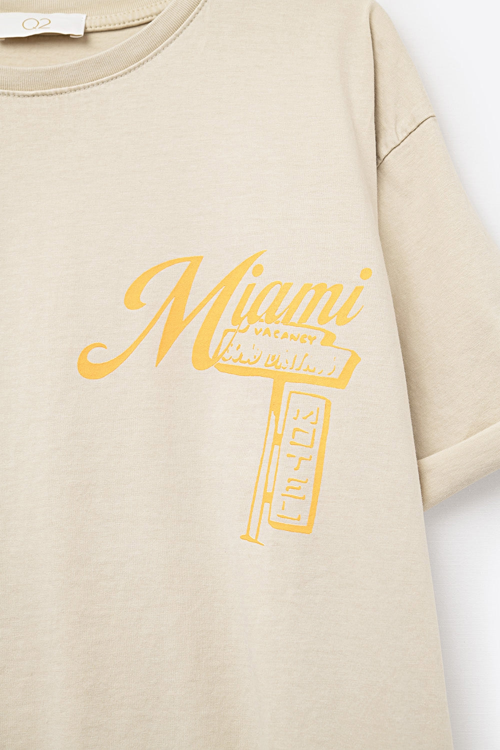 T-shirt beige avec impression du logo de Miami