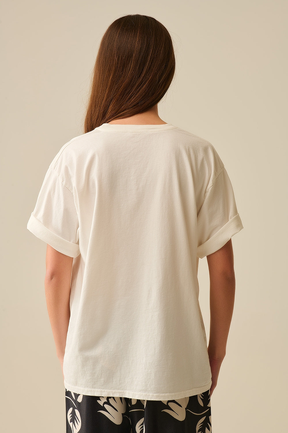 T-Shirt blanc décontracté CIAO avec lettres vertes