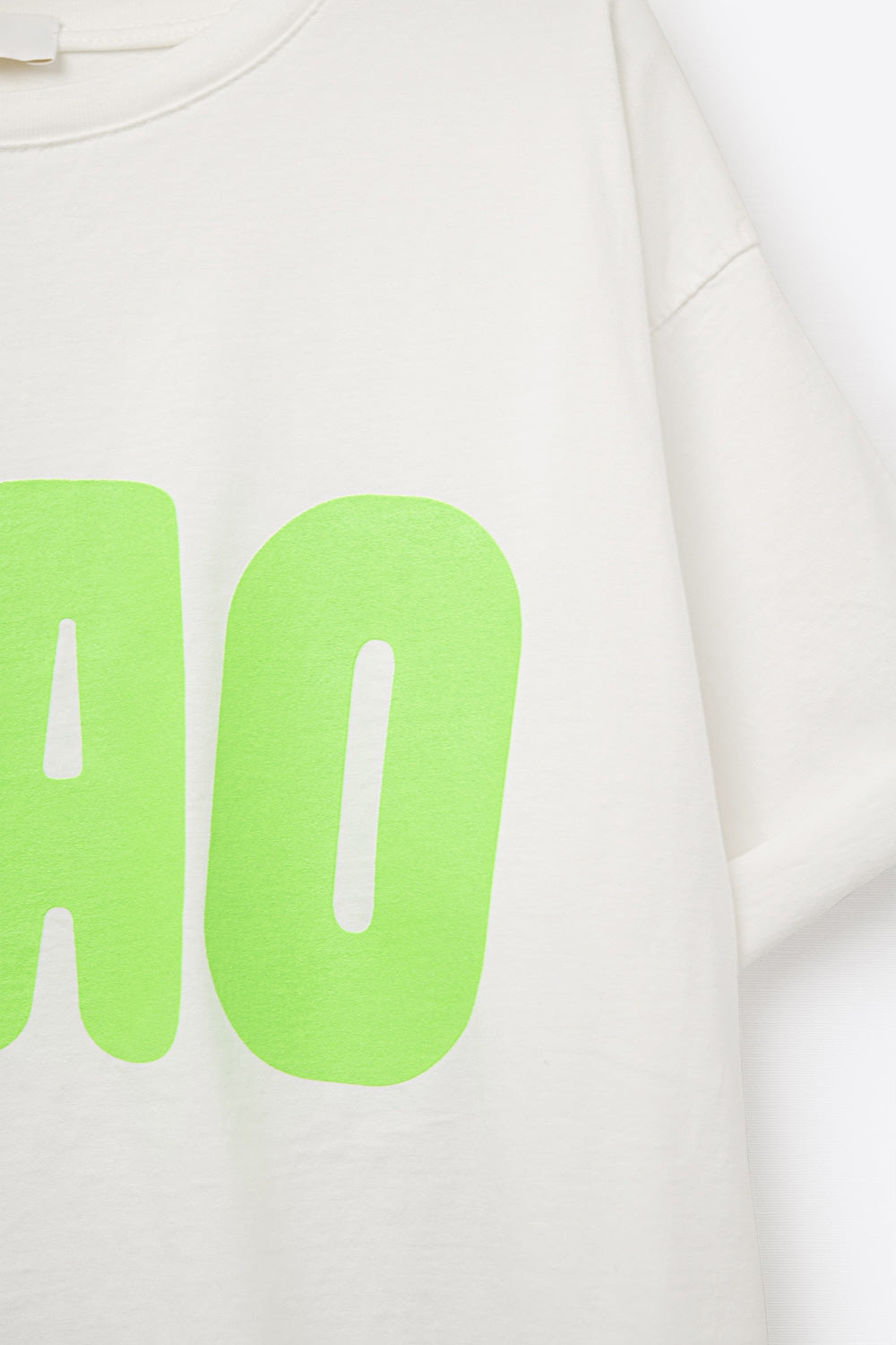 T-Shirt blanc décontracté CIAO avec lettres vertes
