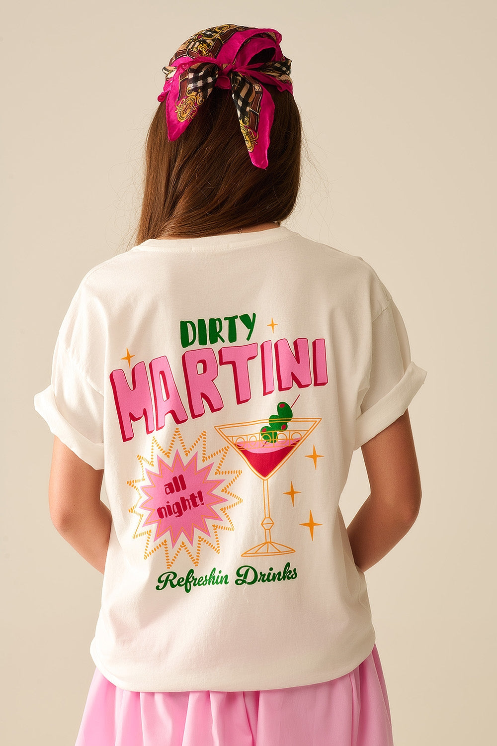 t-shirt blanc fabriqué en Italie avec un logo graphique Martini