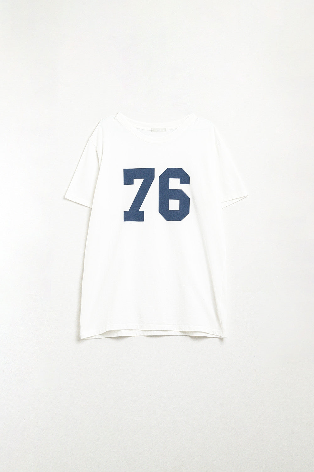 Q2 t-shirt blanc surdimensionné avec logo 76
