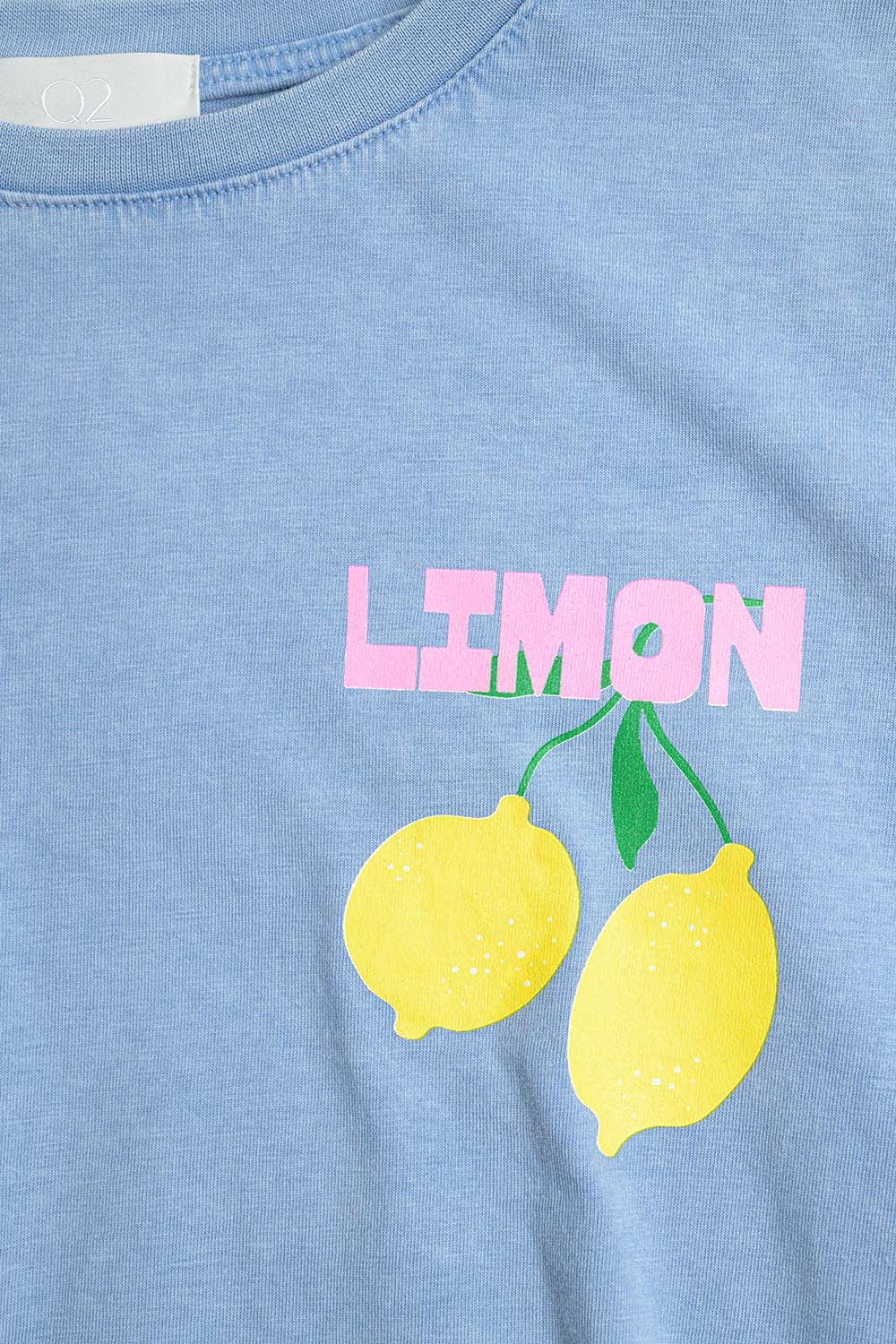 t-shirt bleu décontracté avec imprimé citron