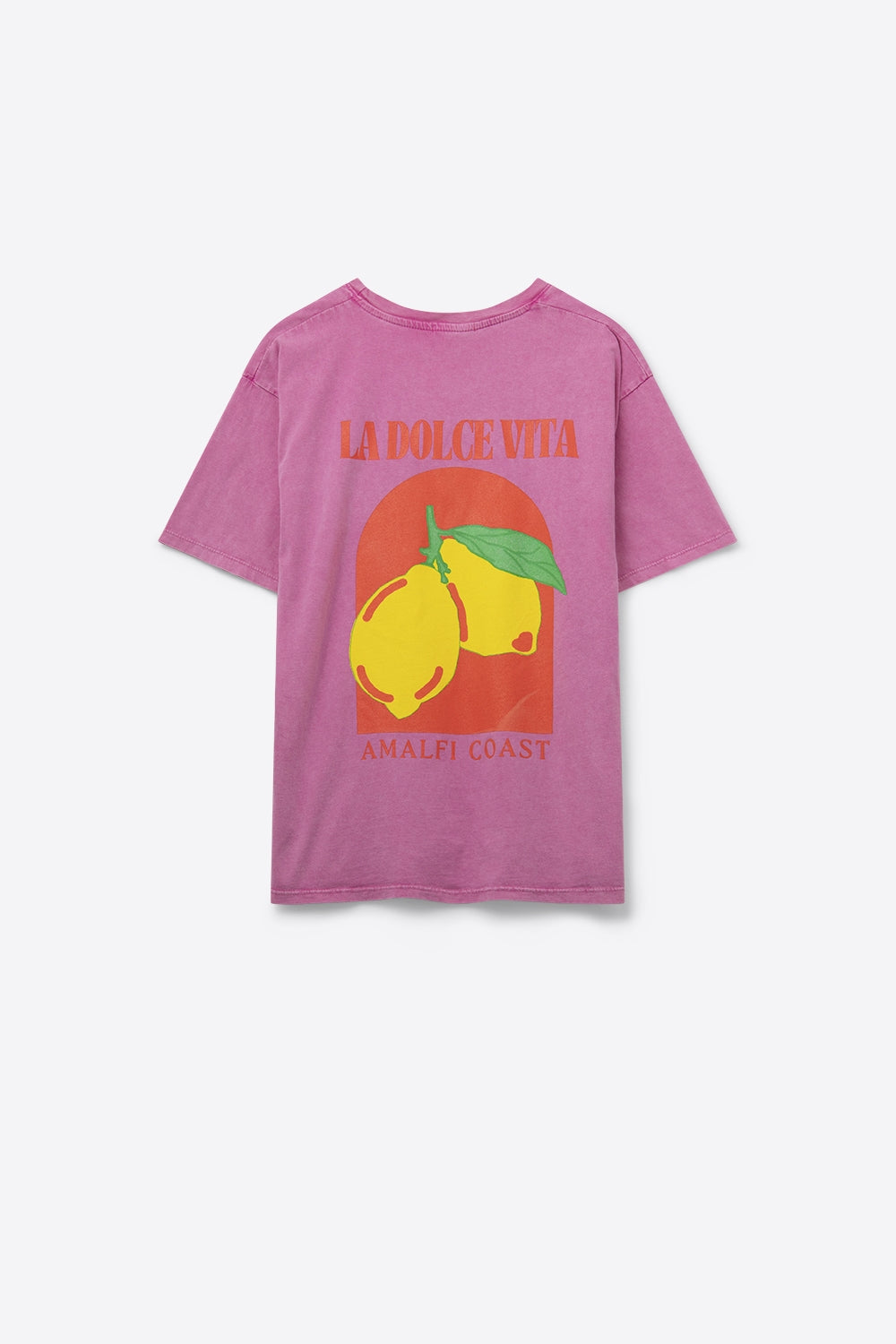T-shirt coupe décontractée avec imprimé La Dolce Vita en rose