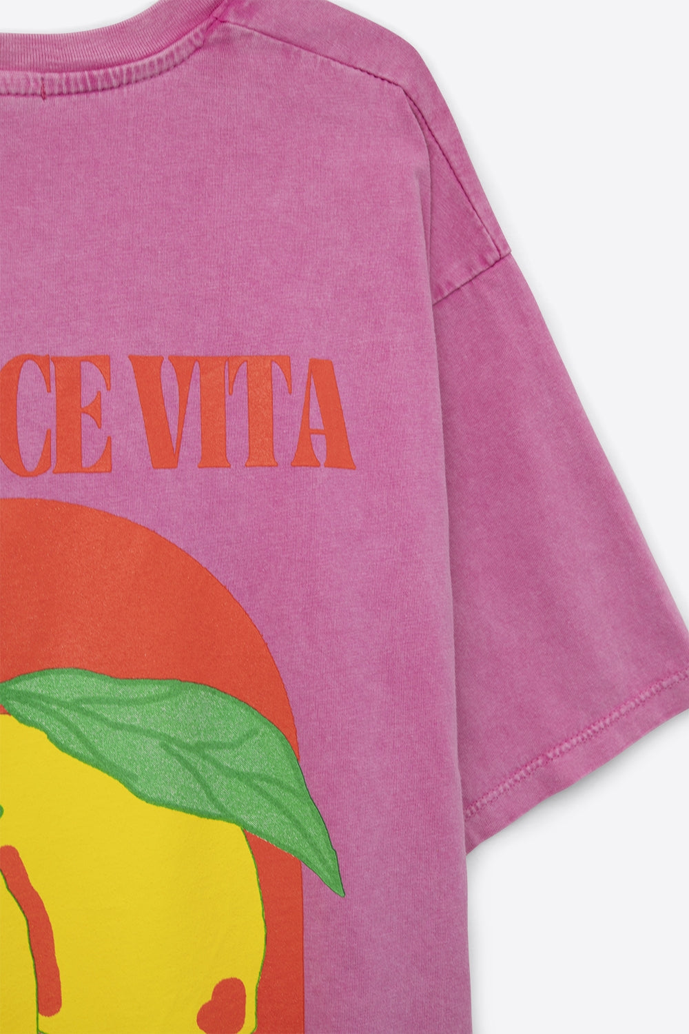 T-shirt coupe décontractée avec imprimé La Dolce Vita en rose