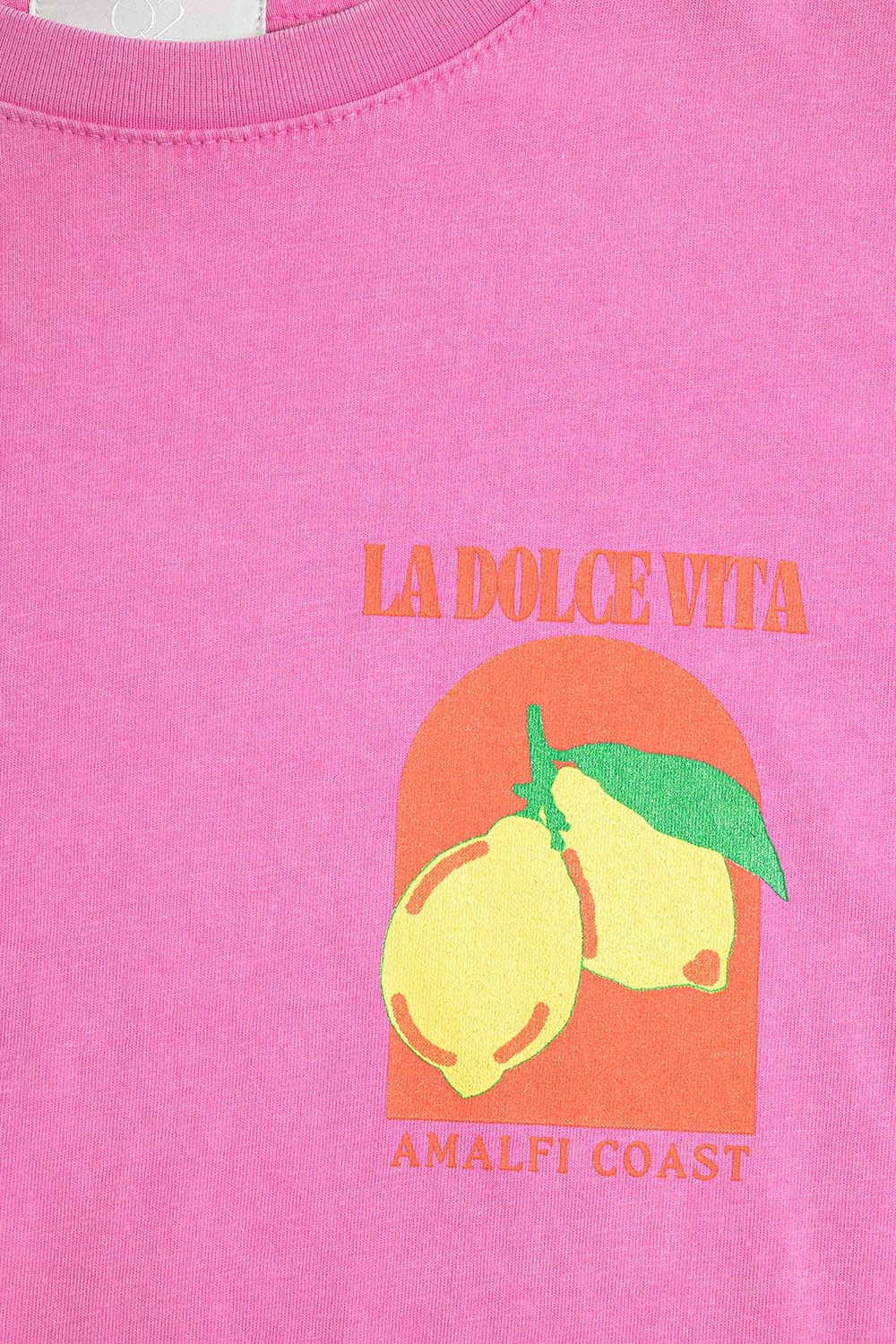 T-shirt coupe décontractée avec imprimé La Dolce Vita en rose