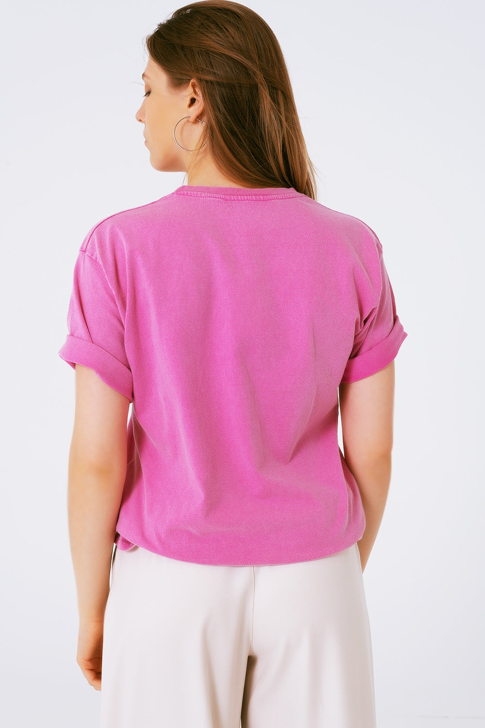 T-shirt graphique avec le texte Summer Love en rose