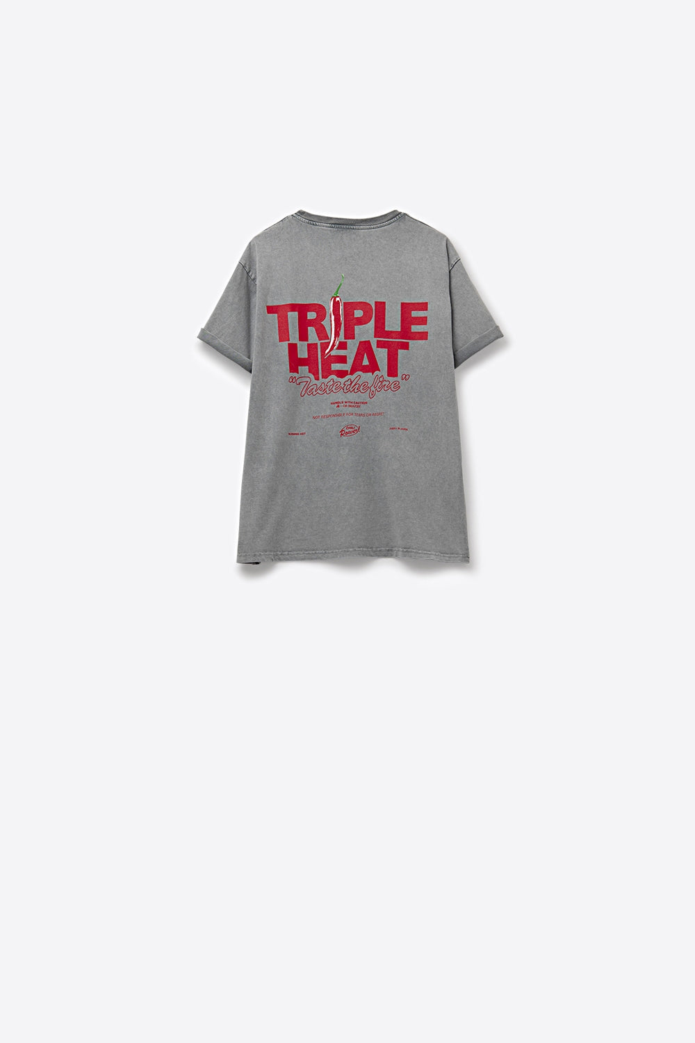 T-shirt gris délavé à manches courtes TRIPLE HEAT LOGO