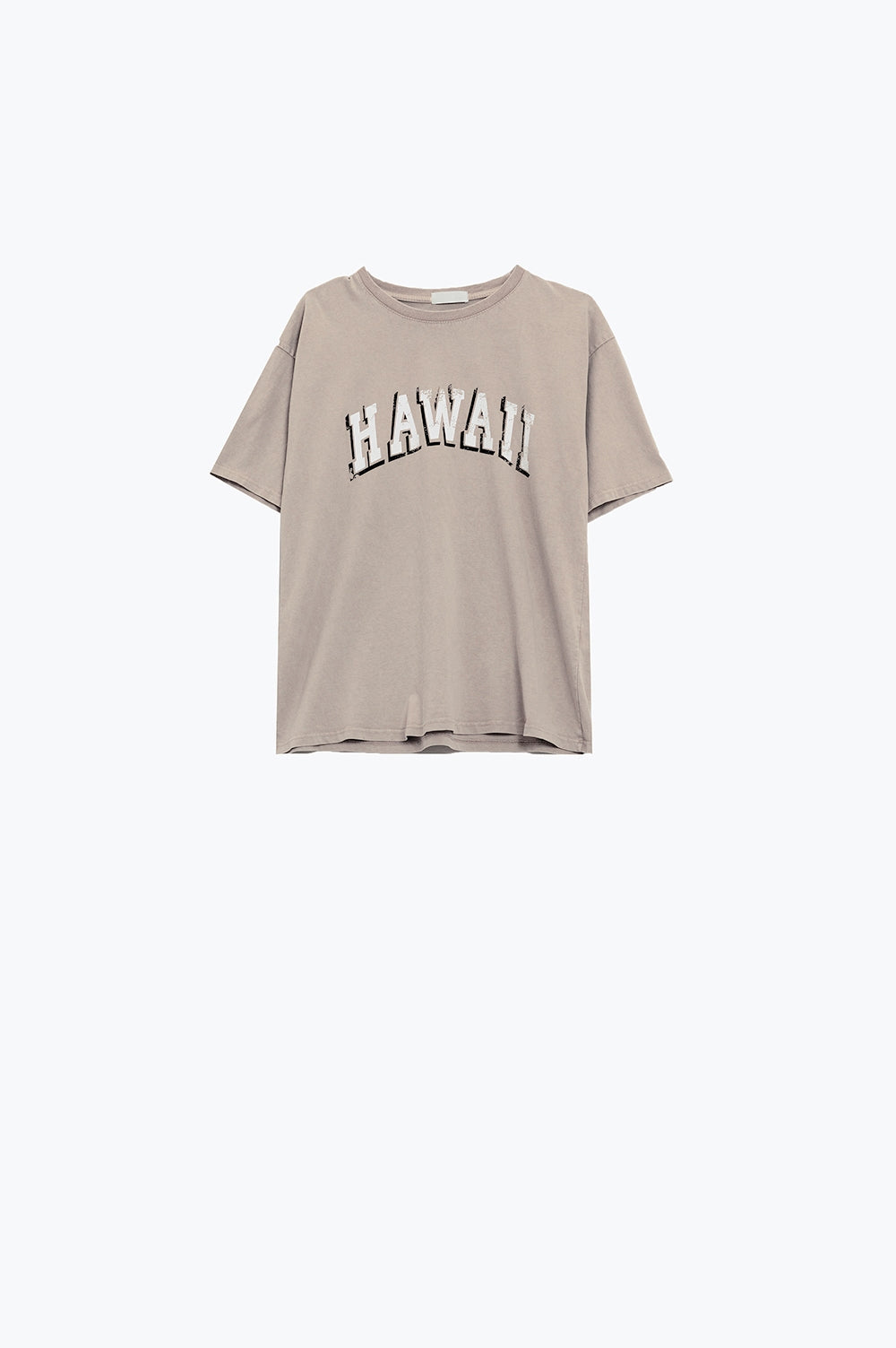 T-shirt Hawaii à effet délavé en beige