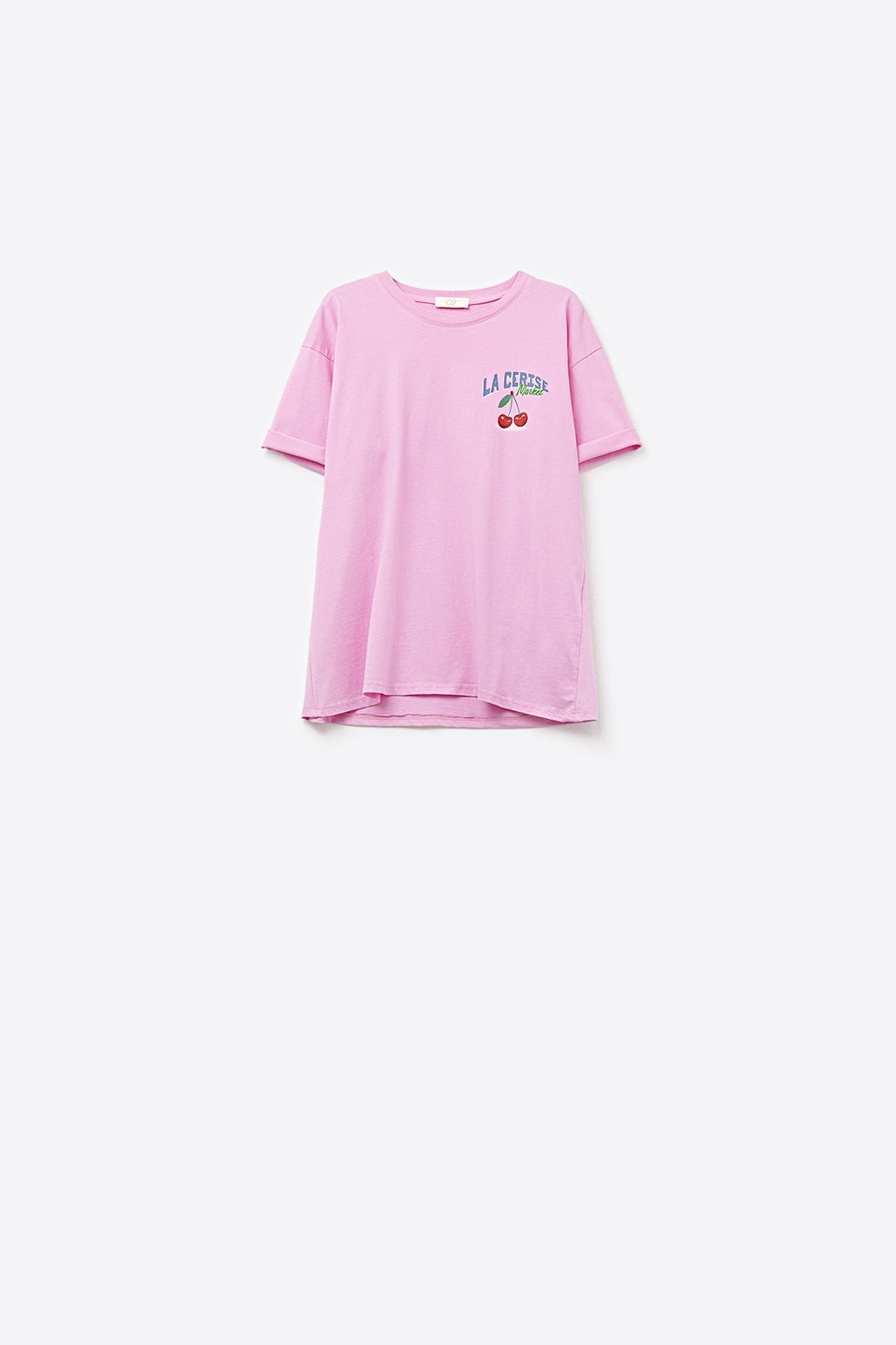 Q2 T-shirt rose avec graphisme La Cerise Market Saint-Tropez